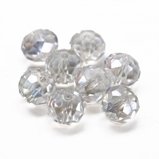 Бусины рондели 8*6мм, прозрачный с АБ